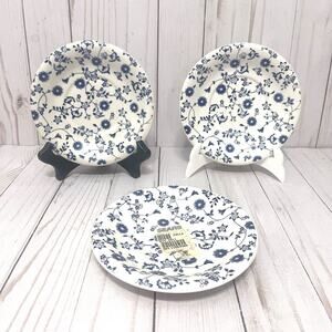Vintage Rustic French Country Ceramica Andina Blue & White Saucer Plates 3